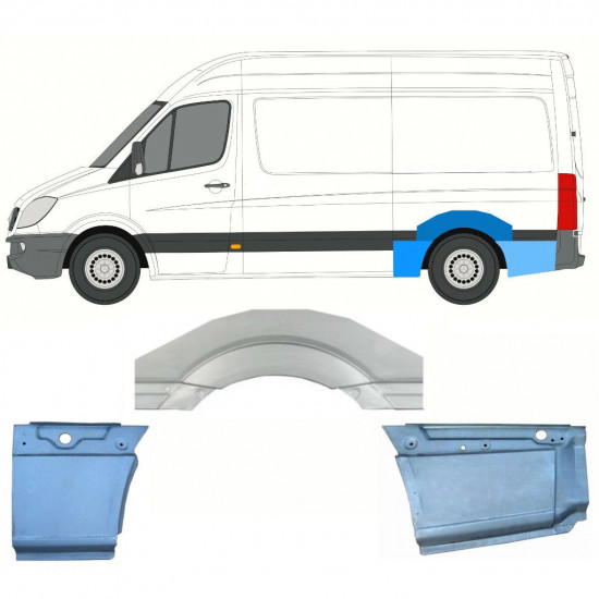 Pannello di riparazione parafango posteriore per Volkswagen Crafter 2005-2017 / Sinistra / Set 13942