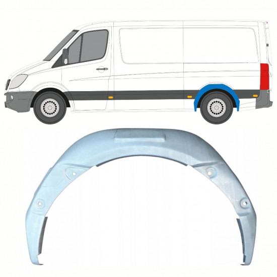 Pannello di riparazione arco ruota posteriore interno per Volkswagen Crafter 2005-2017 / Sinistra 13898