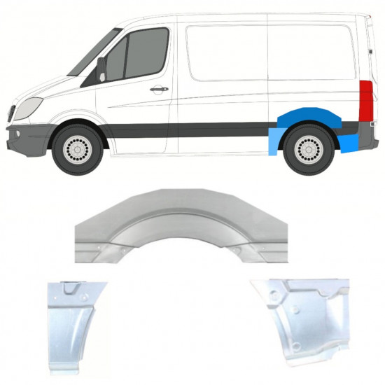 Pannello di riparazione parafango posteriore per Mercedes Sprinter 2006-2018 / Sinistra / Set 11313