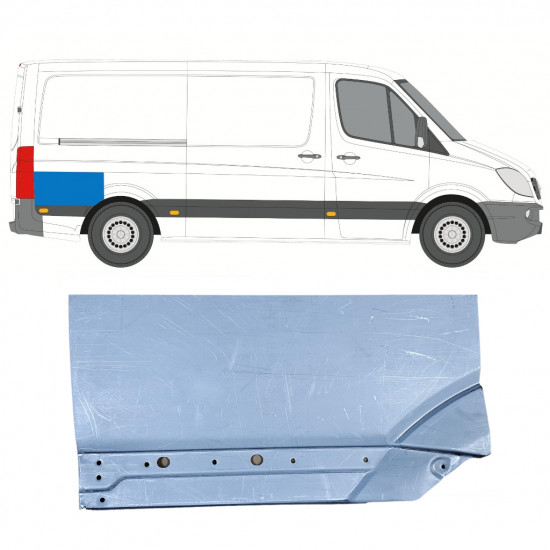 Pannello di riparazione parafango posteriore per Volkswagen Crafter 2005-2017 / Destra 14201