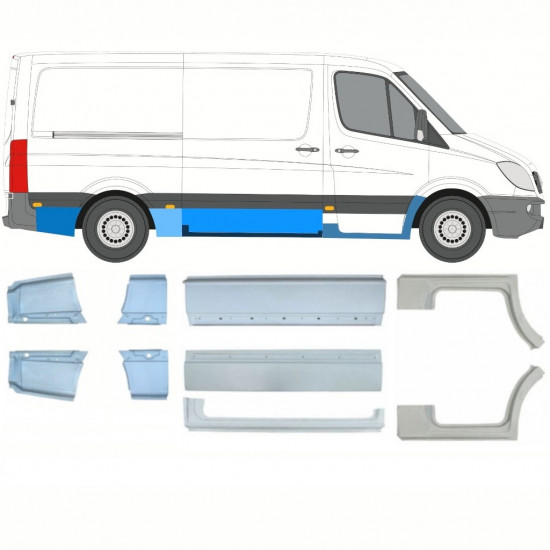 Set di pannelli di riparazione per Mercedes Sprinter 2006-2018 / Sinistra+Destra / 11569