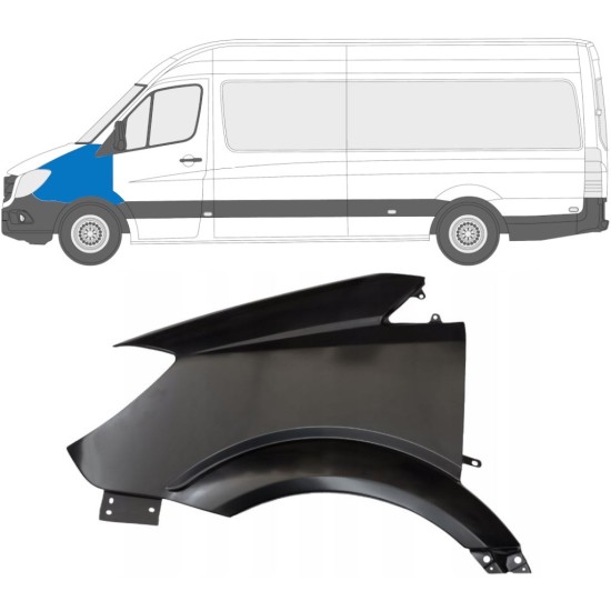 Parafango anteriore per Mercedes Sprinter 2013-2018 / Sinistra 14947