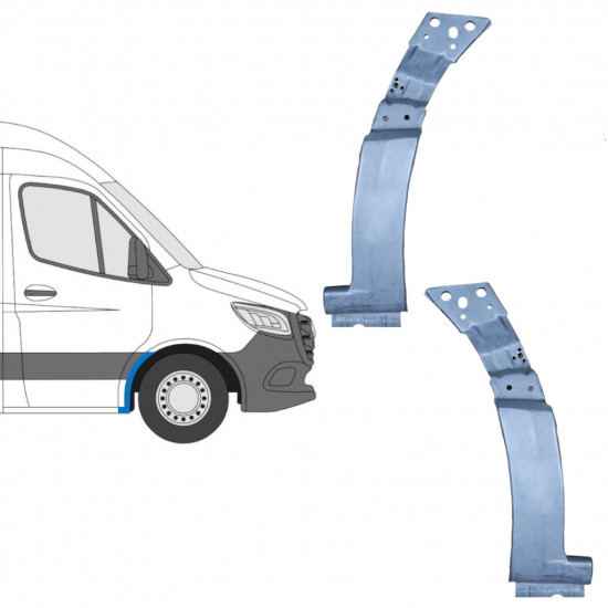 Pannello di riparazione parafango anteriore per Mercedes Sprinter 2018- / Sinistra+Destra / Set 11990