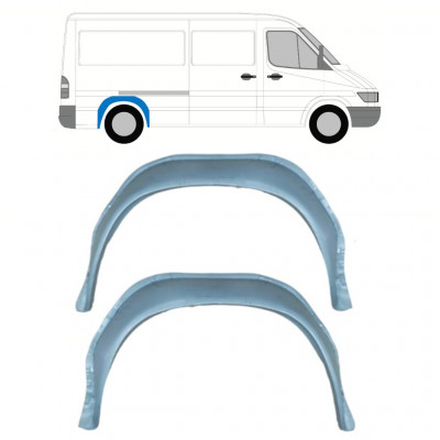 Pannello di riparazione arco ruota posteriore interno per Mercedes Sprinter 1995-2006 / Sinistra = Destra (simmetrico) / Set 10959
