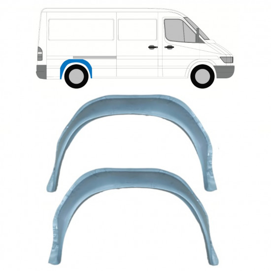 Pannello di riparazione arco ruota posteriore interno per Mercedes Sprinter 1995-2006 / Sinistra = Destra (simmetrico) / Set 10959