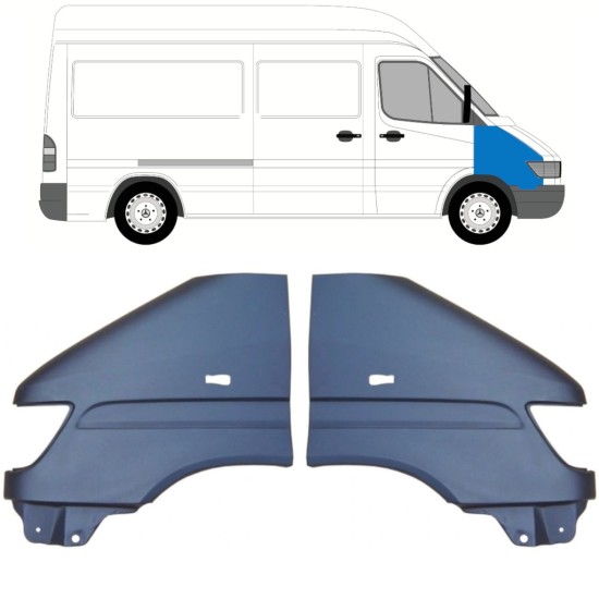 Parafango anteriore per Mercedes Sprinter 1995-2000 / Sinistra+Destra / Set 9741