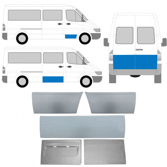 Lamiera di riparazione porta esterno per Mercedes Sprinter 1995-2006 / Sinistra+Destra / Set 11320