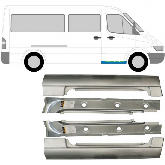 Pannello di riparazione interno ed esterno sottoporta anteriore per Mercedes Sprinter 1995-2006 / Sinistra+Destra / Set 10435