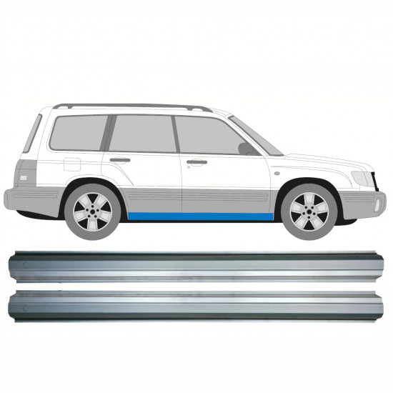 Pannello di riparazione sottoporta lamiera per Subaru Forester SF 1997-2002 / Sinistra = Destra (simmetrico) / Set 9556