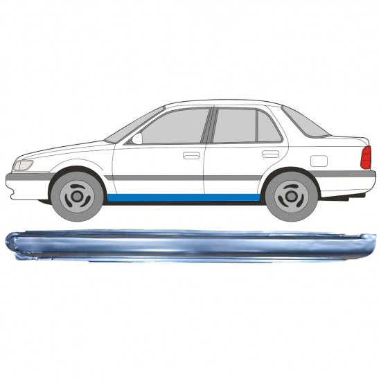 Sottoporta Lamiera Completo per Nissan Sunny N14 1991-1994 / Sinistra 11056