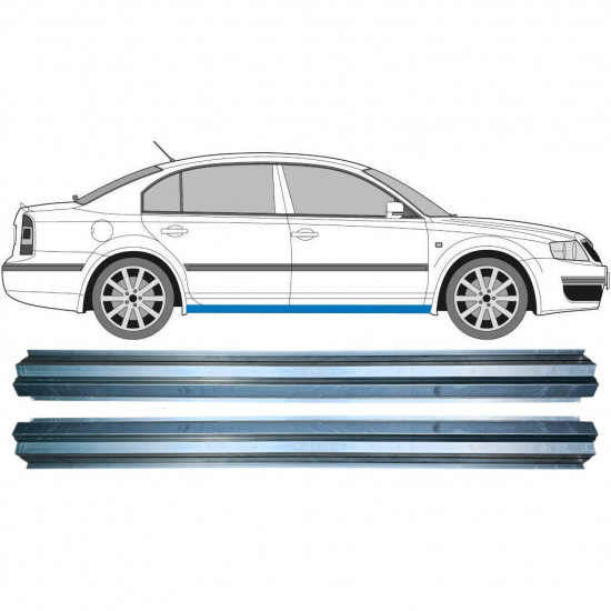 Pannello di riparazione sottoporta lamiera per Skoda Superb 2002-2008 / Sinistra = Destra (simmetrico) / Set 9540