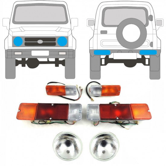 Faro + indicatore di direzione + lampada per Suzuki Samurai 1981- / Sinistra+Destra / Set 12654