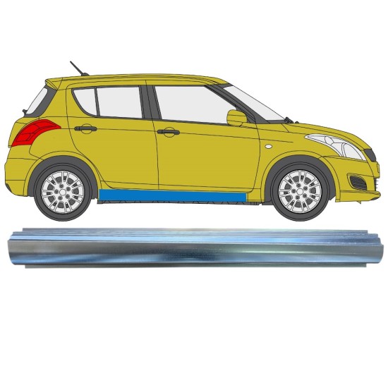 Pannello di riparazione sottoporta lamiera per Suzuki Swift 2010-2017 / Destra 16367