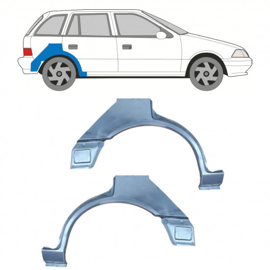 Pannello di riparazione parafango posteriore per Suzuki Swift 1988-2004 / Sinistra / Destra / Set 12766