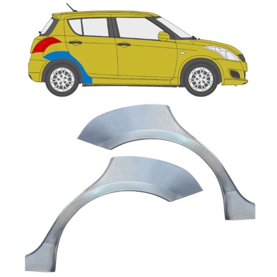 Pannello di riparazione parafango posteriore per Suzuki Swift 2010-2017 / Sinistra+Destra / Set 16366