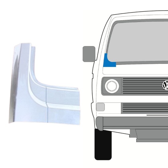 Pannello di riparazione telaio parabrezza per Volkswagen Transporter T3 1979-1992 / Destra 16126