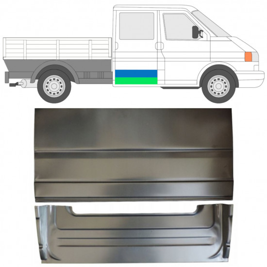 Lamiera di riparazione interno ed esterno porta posteriore per Volkswagen Transporter T4 1990-2003 / Sinistra = Destra (simmetrico) / Set 11763