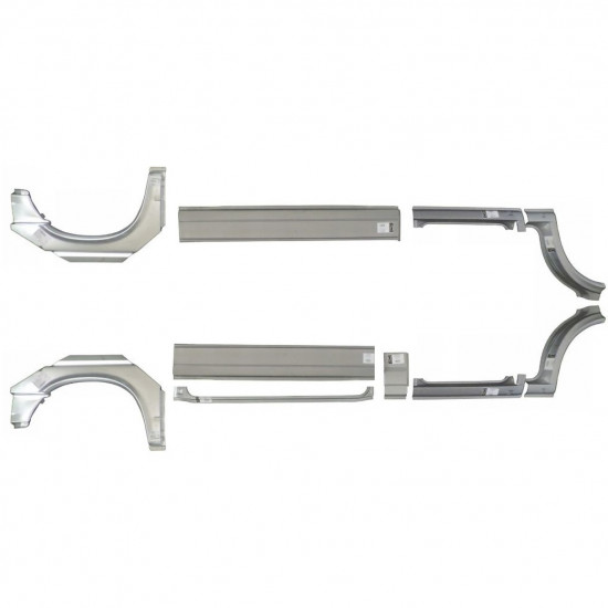 Pannello di riparazione sottoporta + parafango anteriore + posteriore per Volkswagen Transporter T4 1990-2003 / Sinistra+Destra / Set 5340