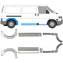 Pannello di riparazione sottoporta + parafango anteriore + posteriore per Volkswagen Transporter T4 1990-2003 / Sinistra+Destra / Set 5340