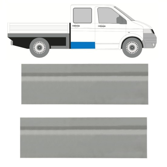 Pannello di riparazione porta posteriore esterno per Volkswagen Transporter T5 2003-2015 / Sinistra = Destra (simmetrico) / Set 10265