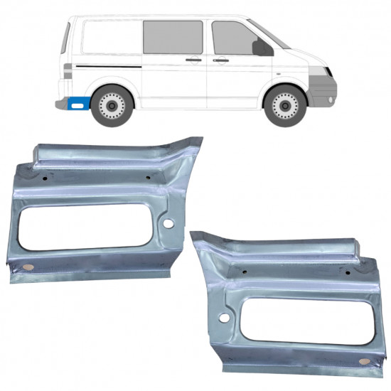 Pannello di riparazione parafango posteriore per Volkswagen Transporter T5 2003-2015 / Sinistra+Destra / Set 12030