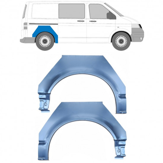 Pannello di riparazione parafango posteriore per Volkswagen Transporter T5 2003-2015 / Sinistra+Destra / Set 10450