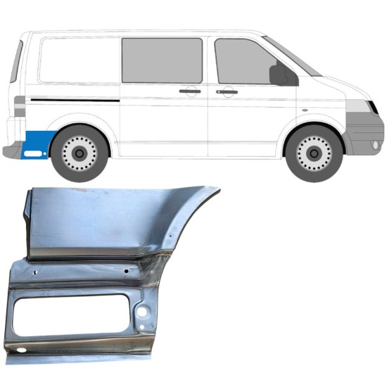 Pannello di riparazione parafango posteriore dietro la ruota per Volkswagen Transporter T5 2003-2015 / Destra 16262