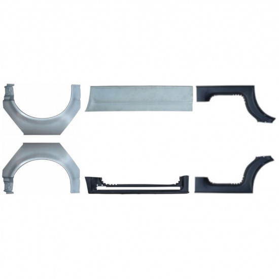 Pannello di riparazione sottoporta e parafango posteriore per Volkswagen Transporter T5 2003-2015 / Set 11534