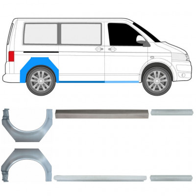 Pannello di riparazione sottoporta e parafango posteriore per Volkswagen Transporter T5 2003-2015 / Set 11535