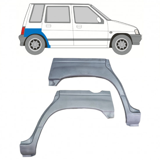 Pannello di riparazione parafango posteriore per Daewoo Tico 1991-2000 / Sinistra+Destra / Set 12525