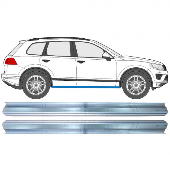 Pannello di riparazione sottoporta lamiera per Volkswagen Touareg 2010-2018 / Sinistra = Destra (simmetrico) / Set 11749