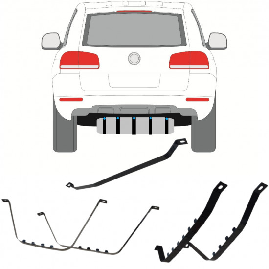 Cinghie serbatoio carburante per Volkswagen Touareg 2002-2010 11568