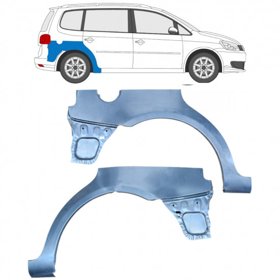 Pannello di riparazione parafango posteriore per Volkswagen Touran 2010-2015 / Sinistra+Destra / Set 10520