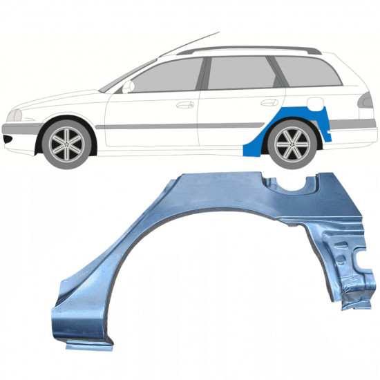 Pannello di riparazione parafango posteriore per Toyota Avensis T22 1997-2003 / Sinistra / COMBI 7614