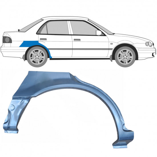 Pannello di riparazione parafango posteriore per Toyota Corolla E11 1997-2002 / Destra 9060