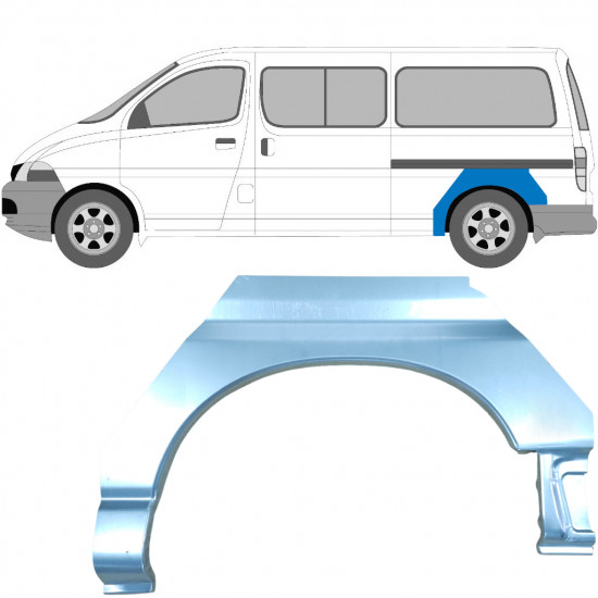 Pannello di riparazione parafango posteriore per Toyota Hiace 1995-2006 / Sinistra 7069