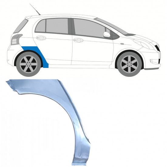 Pannello di riparazione parafango posteriore per Toyota Yaris 2006-2011 / Destra 8311