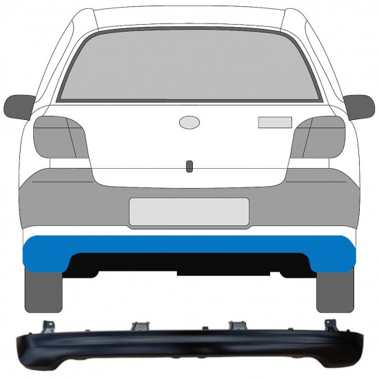 Paraurti posteriore per Toyota Yaris 2003-2005 7065