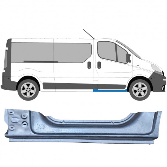 Pannello di riparazione sottoporta lamiera per Nissan Primastar 2001-2014 / Destra 13634
