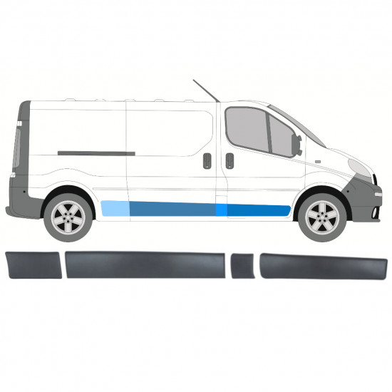 Set di modanature laterali per Renault Trafic 2001-2014 / Destra / 8571