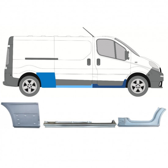 Set di pannelli di riparazione per Renault Trafic 2001-2014 / Destra / 11105
