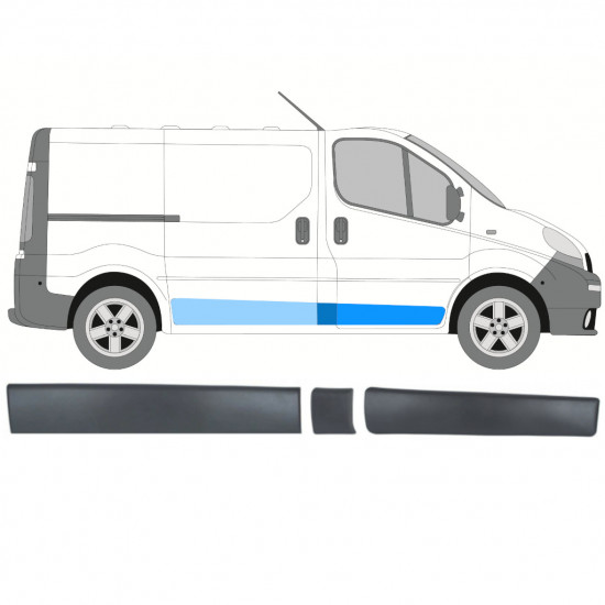 Set di modanature laterali per Nissan Primastar 2001-2014 / Destra / 13902