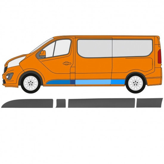 Modanatura laterale per Renault Trafic 2014- / Sinistra / Set 11255