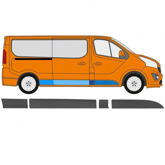 Modanatura laterale per Renault Trafic 2014- / Destra / Set 11254