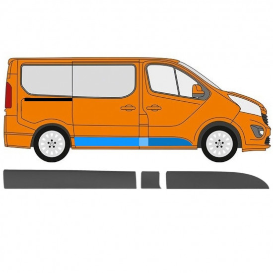 Modanatura laterale per Renault Trafic 2014- / Destra / Set 11256