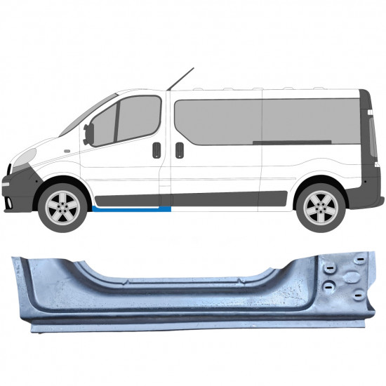 Pannello di riparazione sottoporta lamiera per Nissan Primastar 2001-2014 / Sinistra 13636