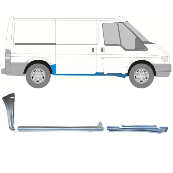 Set di pannelli di riparazione per Ford Transit 2000-2013 / Destra / 15019