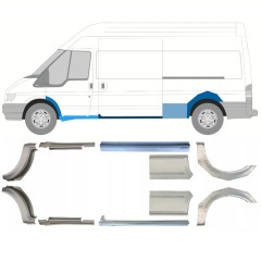 Pannello di riparazione sottoporta e parafango posteriore per Ford Transit 2000-2013 / Set 12677