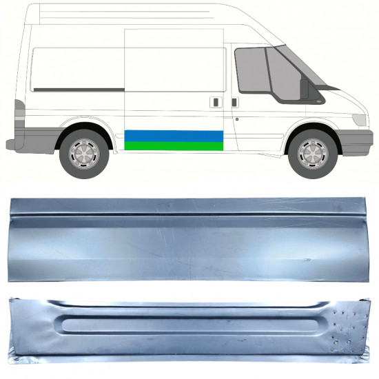 Pannello di riparazione esterno inferiore porta scorrevole per Ford Transit 2000-2013 / Destra / Set 12665