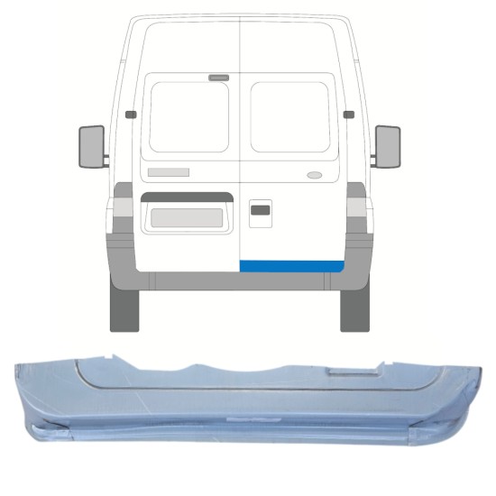 Pannello di riparazione porta posteriore per Ford Transit 2000-2013 / Destra 14654